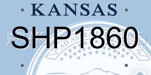 SHP1860 Kansas License Plate