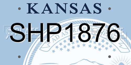 SHP1876 Kansas License Plate