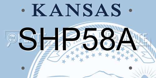 SHP58A Kansas License Plate