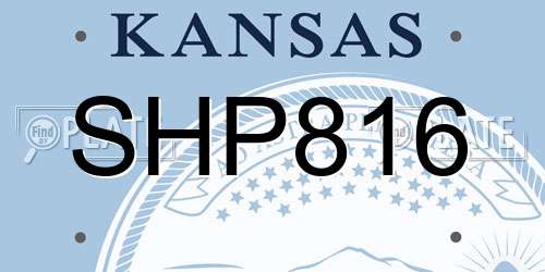 SHP816 Kansas License Plate