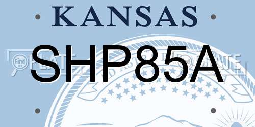 SHP85A Kansas License Plate