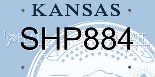 SHP884 Kansas License Plate
