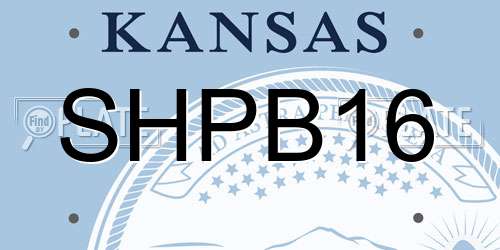 SHPB16 Kansas License Plate