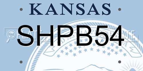 SHPB54 Kansas License Plate