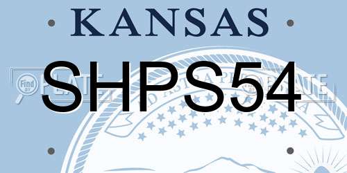 SHPS54 Kansas License Plate