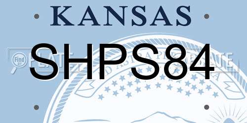 SHPS84 Kansas License Plate
