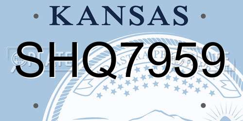 SHQ7959 Kansas License Plate