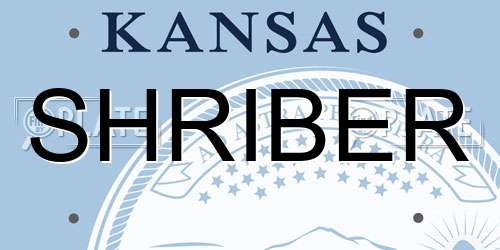 SHRIBER Kansas License Plate