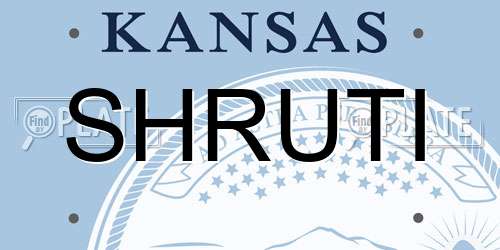SHRUTI Kansas License Plate