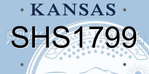 SHS1799 Kansas License Plate