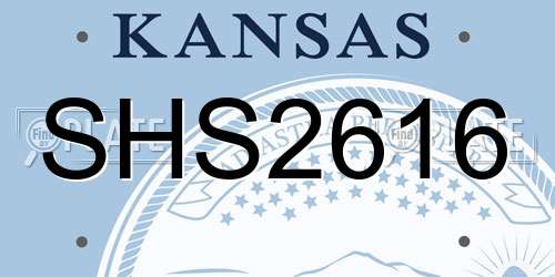SHS2616 Kansas License Plate