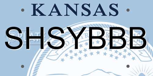 SHSYBBB Kansas License Plate