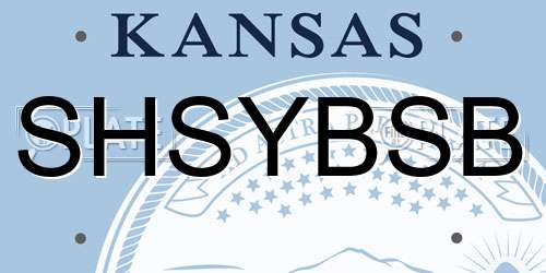 SHSYBSB Kansas License Plate