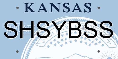 SHSYBSS Kansas License Plate