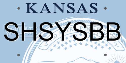 SHSYSBB Kansas License Plate