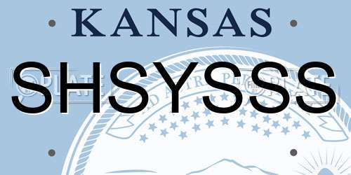 SHSYSSS Kansas License Plate