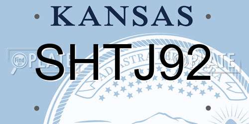SHTJ92 Kansas License Plate