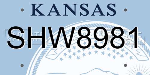 SHW8981 Kansas License Plate