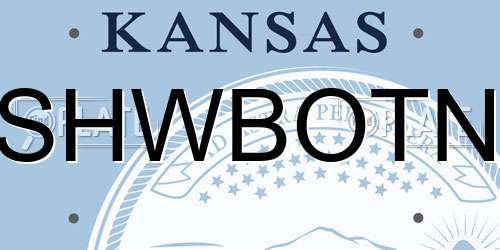 SHWBOTN Kansas License Plate