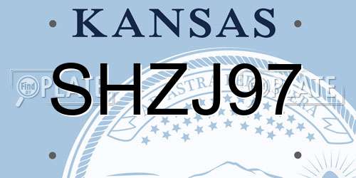 SHZJ97 Kansas License Plate