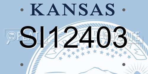 SI12403 Kansas License Plate