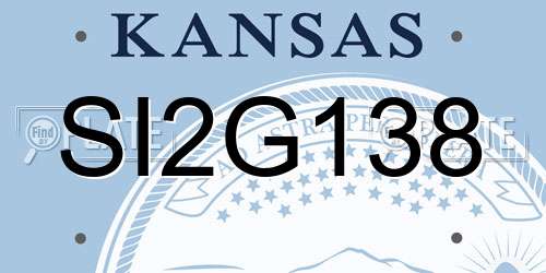 SI2G138 Kansas License Plate