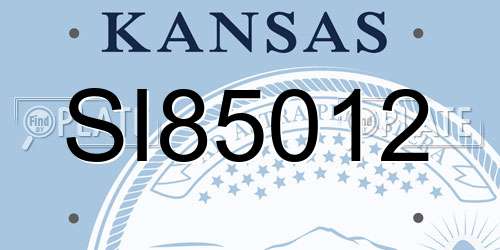 SI85012 Kansas License Plate