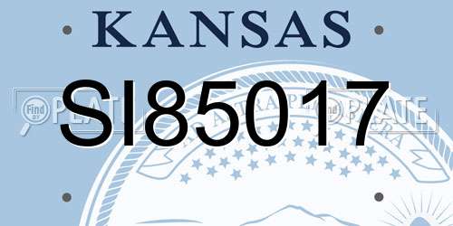 SI85017 Kansas License Plate