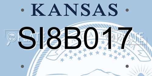 SI8B017 Kansas License Plate