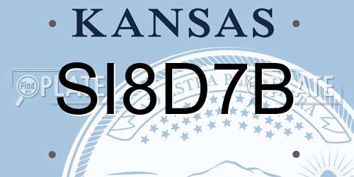 SI8D7B Kansas License Plate
