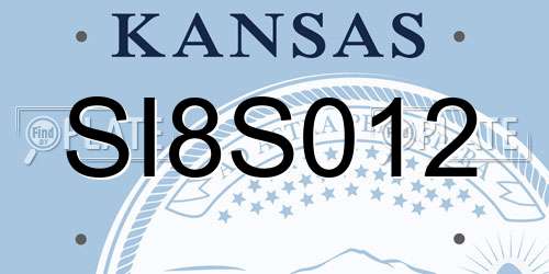 SI8S012 Kansas License Plate