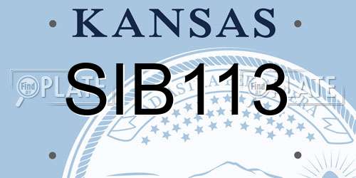 SIB113 Kansas License Plate