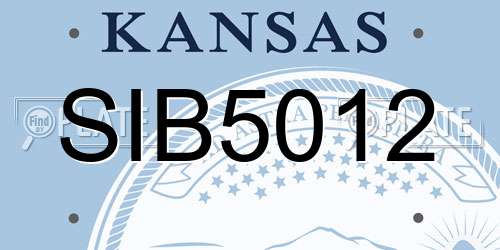 SIB5012 Kansas License Plate