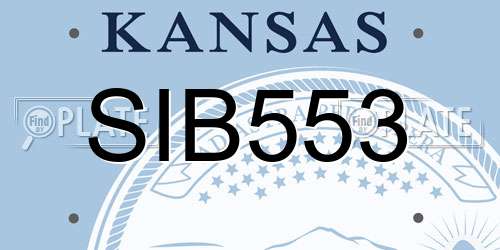 SIB553 Kansas License Plate