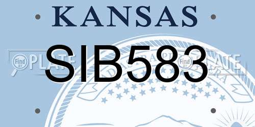 SIB583 Kansas License Plate