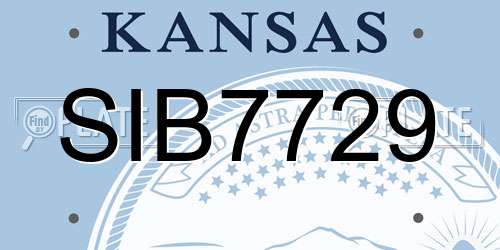 SIB7729 Kansas License Plate