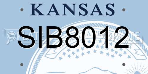 SIB8012 Kansas License Plate