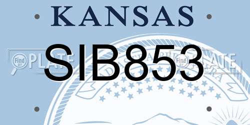 SIB853 Kansas License Plate