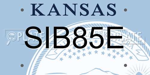 SIB85E Kansas License Plate