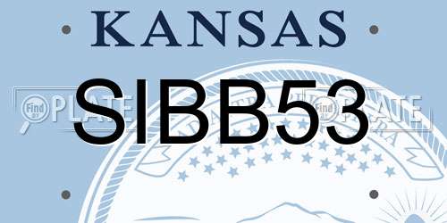 SIBB53 Kansas License Plate