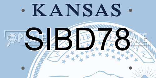 SIBD78 Kansas License Plate