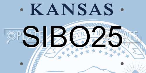 SIBO25 Kansas License Plate