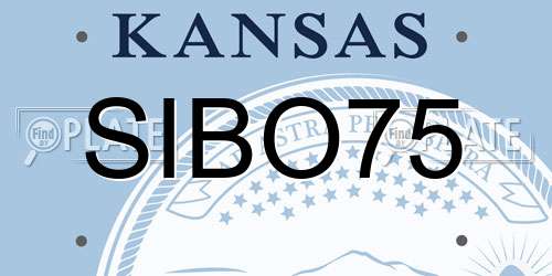 SIBO75 Kansas License Plate