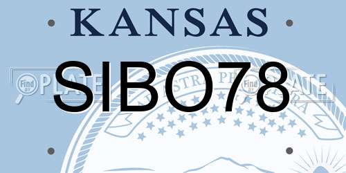 SIBO78 Kansas License Plate