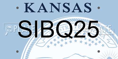 SIBQ25 Kansas License Plate