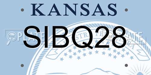 SIBQ28 Kansas License Plate
