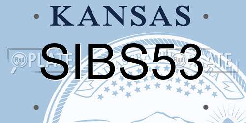 SIBS53 Kansas License Plate