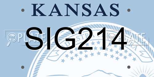 SIG214 Kansas License Plate