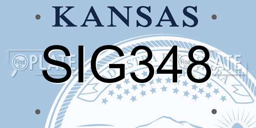 SIG348 Kansas License Plate