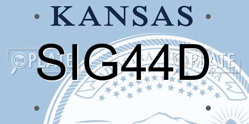 SIG44D Kansas License Plate
